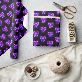 "Paarse strik" Kerstthema Cadeaupapier