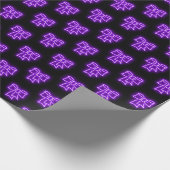 "Paarse strik" Kerstthema Cadeaupapier (Hoek)