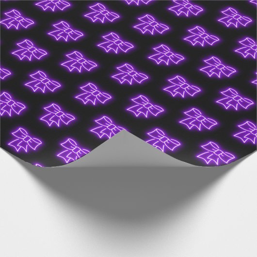 "Paarse strik" Kerstthema Cadeaupapier (Hoek)