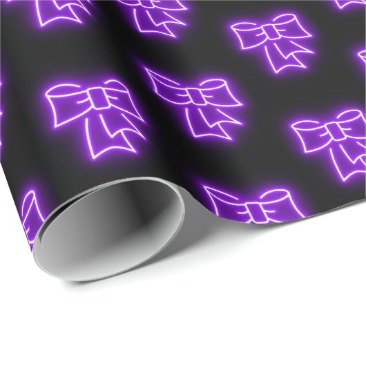 "Paarse strik" Kerstthema Cadeaupapier (Rol Hoek)