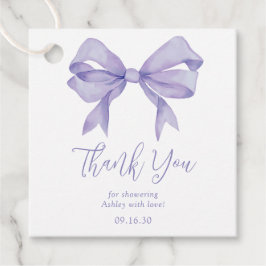 Paarse Strik Meisje Baby Shower Bedankt Bedankjes Labels