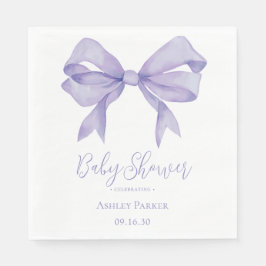 Paarse Strik Meisje Baby Shower Servet