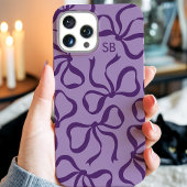 Paarse Strik Monogram Case-Mate iPhone Case