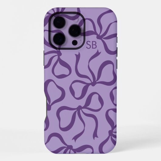 Paarse Strik Monogram iPhone Hoesje (Achterkant)