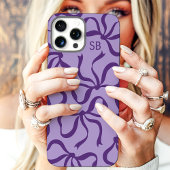 Paarse Strik Monogram iPhone Hoesje