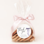 Paarse strik trouwt knooppunt bruids douche dank j ronde sticker