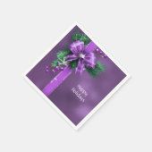 Paarse strik vakantie servet (Hoek)