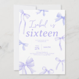 Paarse strik verjaardag kaart