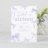 Paarse strik verjaardag kaart (Staand voorkant)