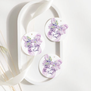 Paarse Strik Ze Knoopt de Knoop Bruidsmeisjesfeest Bedankjes Labels
