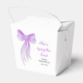 Paarse strik zij knoopt de knoop bruidsfeest  bedankdoosjes (Achterkant)