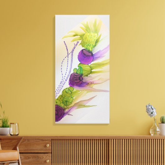 Paarse Strikes 16"x 32"Canvasdruk Canvas Afdruk (Insitu (Woonkamer))
