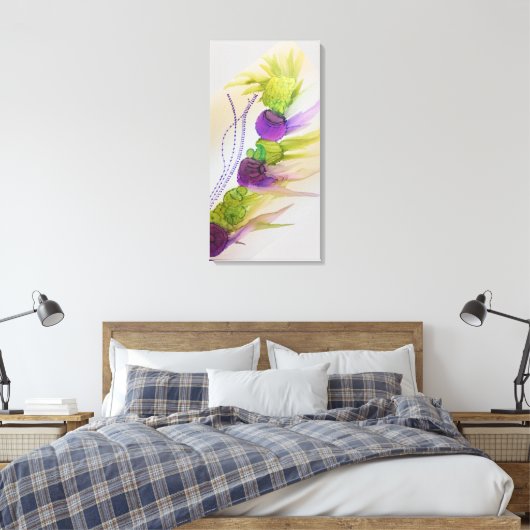 Paarse Strikes 16"x 32"Canvasdruk Canvas Afdruk (Insitu (Slaapkamer))