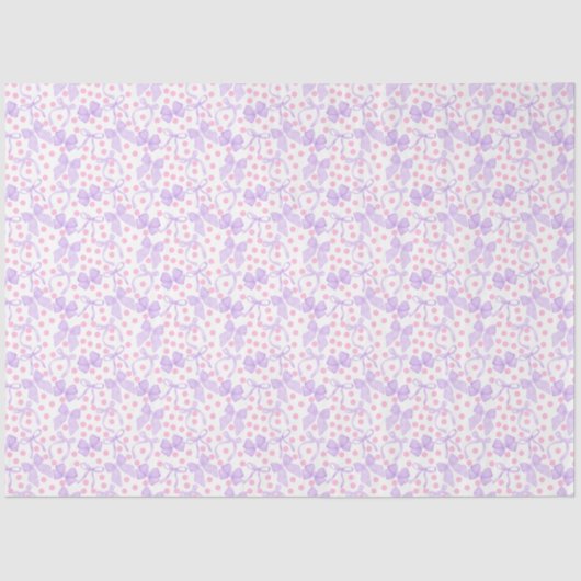 Paarse strikken met roze stippen tissuepapier (Voorkant)