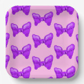 Paarse strikken papieren bordje (Voorkant)