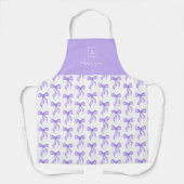 Paarse Strikpatroon Monogram Gepersonaliseerd Schort (Voorkant)