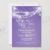Paarse String Lights 55e Verjaardagsfeest Kaart (Voorkant)