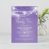 Paarse String Lights 95e Verjaardagsfeest Kaart (Staand voorkant)