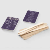 Paarse String Lights Floral bruiloft programma Handwaaier (Niet-gemonteerd)