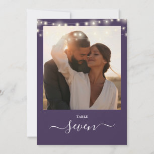 Paarse String Lights Foto Tafelnummer