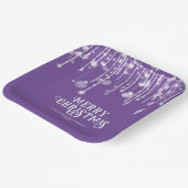 Paarse String Lights Kerstfeest Papieren Bordje (Gebogen)