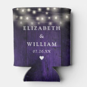 Paarse String Lights Rustiek Hout Boho Schuur Huwe Blikjeskoeler (Achterkant)