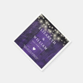 Paarse String Lights Rustiek Hout Boho Schuur Huwe Servet (Hoek)