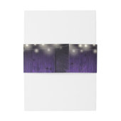 Paarse String Lights Rustiek Hout Boho Schuur Huwe Uitnodigingen Wikkel (Achterkant Voorbeeld)