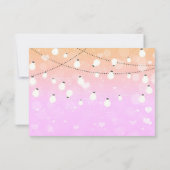 Paarse String Lights Sparkle Party RSVP-kaart RSVP Kaartje (Achterkant)