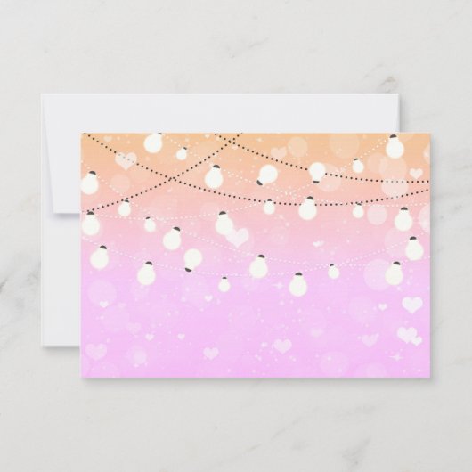 Paarse String Lights Sparkle Party RSVP-kaart RSVP Kaartje (Achterkant)