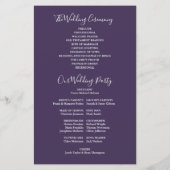 Paarse String Lights Trouwprogramma (Achterkant)