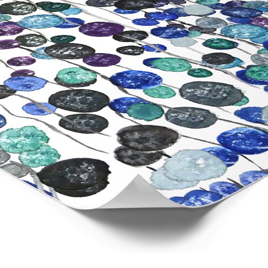 paarse string van parelplant waterverf poster (Hoek)