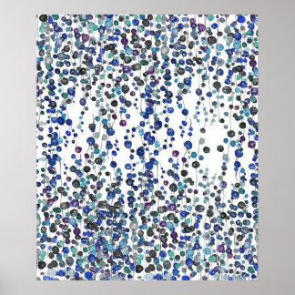 paarse string van parelplant waterverf poster