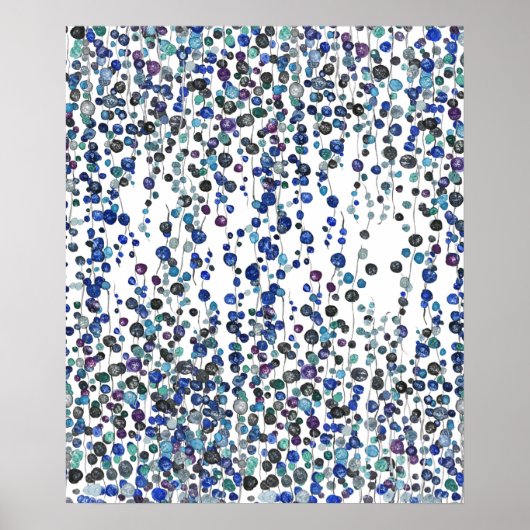 paarse string van parelplant waterverf poster (Voorkant)