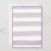 Paarse Stripe Baby-liefdesscript geboorte Aankondiging (Achterkant)