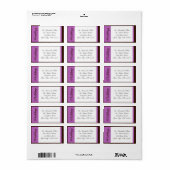 Paarse Stripe ChocolateBrown Wedding Address Label (Full Sheet)