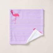 PAARSE STRIPE FLAMINGO BATHROOM TOWEL SET BAD HANDDOEK (Wasdoekje)