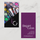 Paarse Stripe Make-up Artist Palette Visitekaartje (Voorkant / Achterkant)