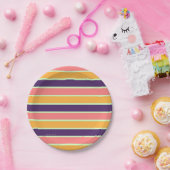 PAARSE STRIPE MIX PAPIEREN BORDJE (Feest)
