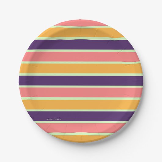 PAARSE STRIPE MIX PAPIEREN BORDJE (Voorkant)