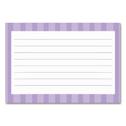 Paarse Stripe Pattern Recept Kaarten (Achterkant)