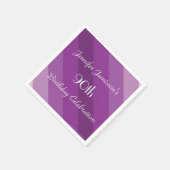 Paarse striped, 90th Birthday Party, Name, Paper Servetten (Hoek)
