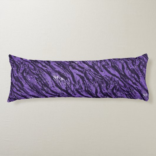 Paarse Striped Camo Lichaamskussen (Voorkant)