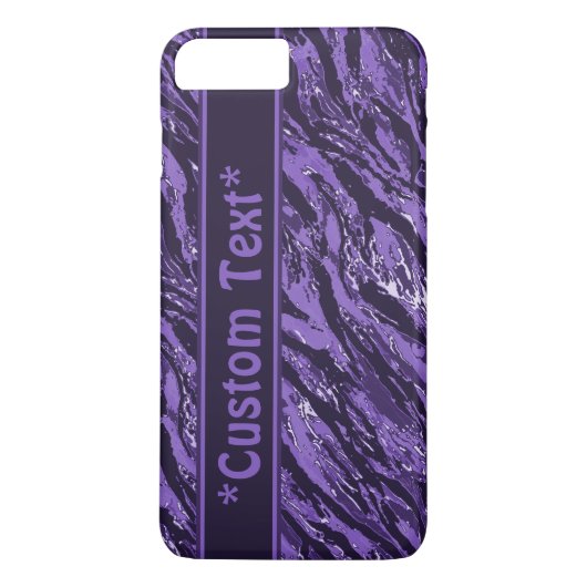 Paarse striped camo met aangepaste tekst Case-Mate iPhone case (Achterkant)