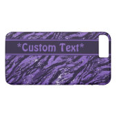 Paarse striped camo met aangepaste tekst Case-Mate iPhone case (Achterkant (Horizontaal))
