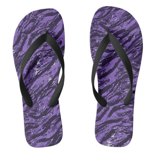 Paarse Striped Camo Teenslippers (Voetbed)