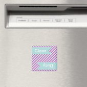 Paarse striped Clean - Dirty Dishwasher Magnets Magneet (Insitu (Vaatwasser))