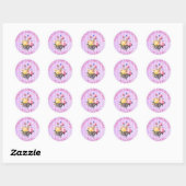 Paarse striped Floral Chic Baby shower Stickers (Vel)