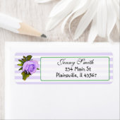 Paarse striped  Roos Return Address Label (Insitu)