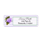 Paarse striped  Roos Return Address Label (Voorkant)
